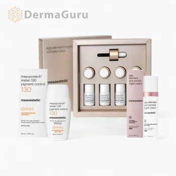   Mesoestetic Illuminating Ritual – ritual iluminator pentru strălucire intensă și îngrijirea petelor pigmentare (3 produse)